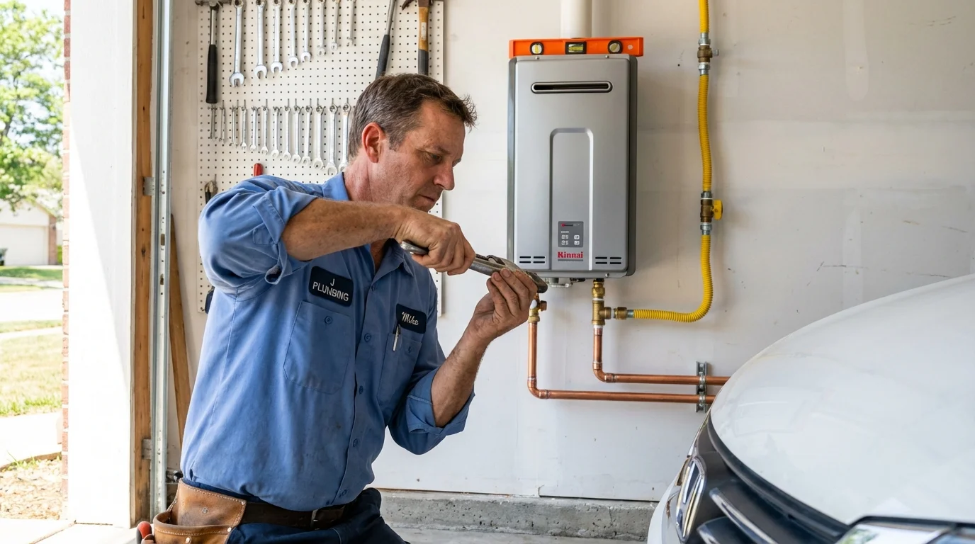 Tankless water heater installation by a Johns Plumbing LLC plumber in Rosedale